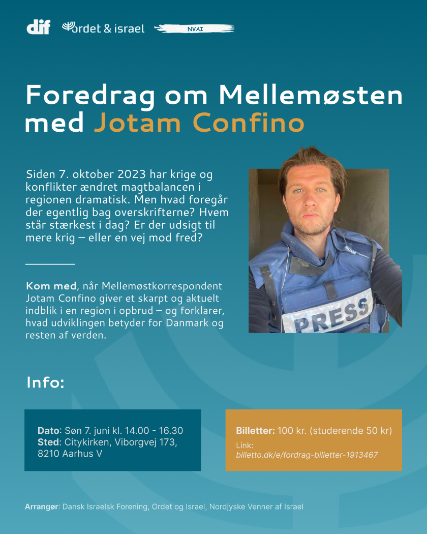 Foredrag om Mellem�sten med Jotam Confino, journalist og mellem�stkorrespondent