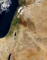 Israel og nabolande (satellitfoto)